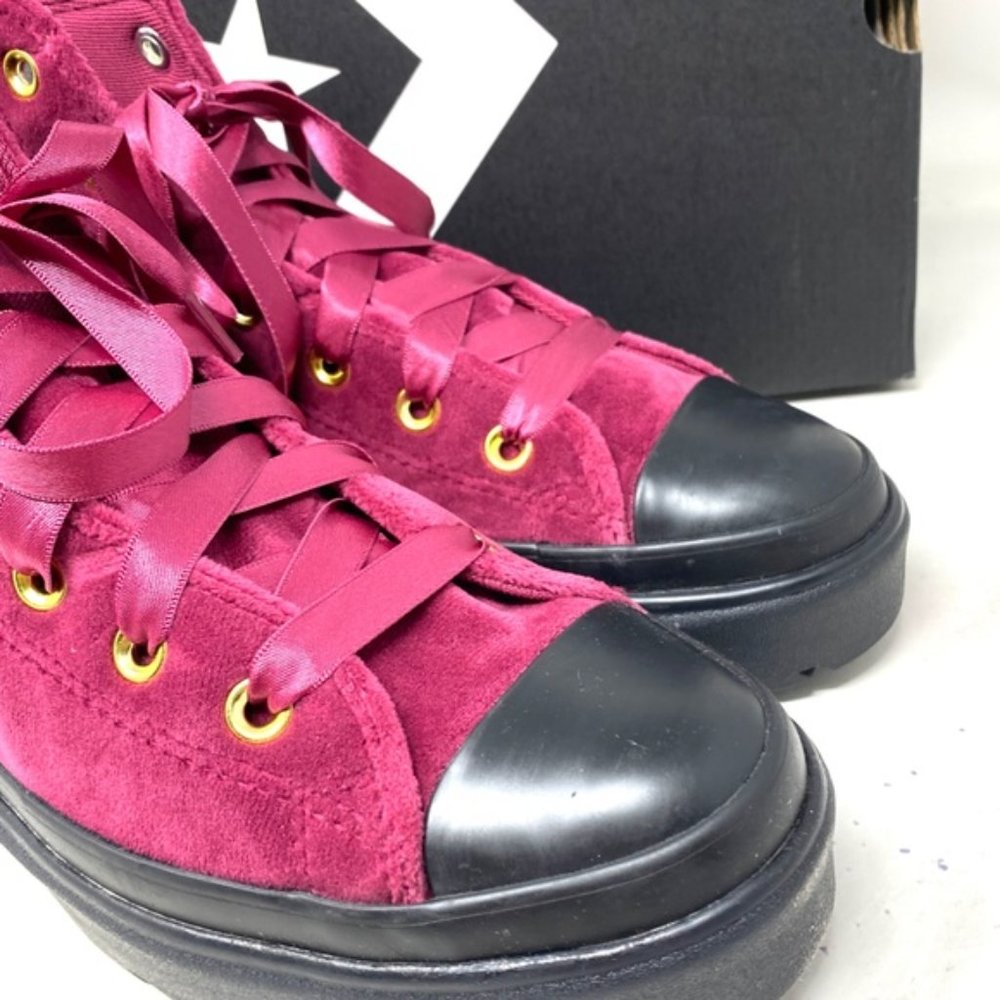 Converse Chuck Taylor Lugged Lift Platform Shoes Women Kids Velvet Berry A05442C - Picture 10 of 11